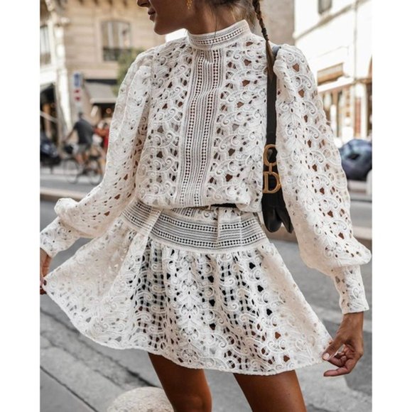 H&M Dresses & Skirts - NWT H&M Openwork Lace Dress Creme Dress XS